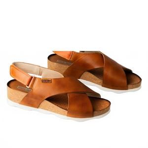 NEW PIKOLINOS women's mahon sandal in brandy